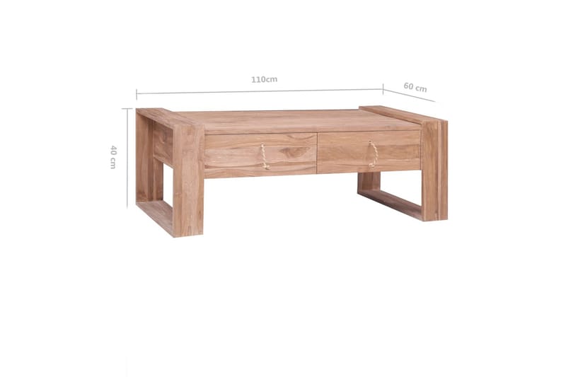 Sohvapöytä 110x60x40 cm täysi tiikki - Ruskea - Huonekalut - Pöytä & ruokailuryhmä - Sohvapöytä