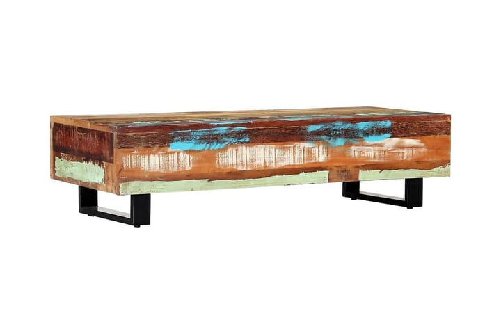 Sohvapöytä 120x50x30 cm täysi kierrätetty puu ja teräs - Ruskea - Sohvapöytä