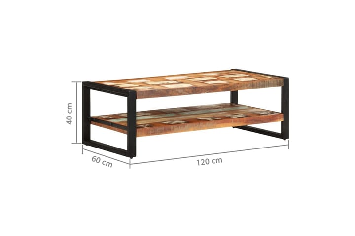 Sohvapöytä 120x60x40 cm kierrätetty täyspuu - Ruskea - Sohvapöytä