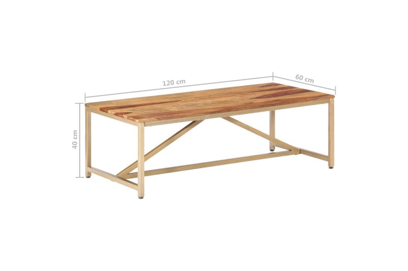 Sohvapöytä 120x60x40 cm täysi seesampuu - Ruskea - Huonekalut - Pöytä & ruokailuryhmä - Sohvapöytä