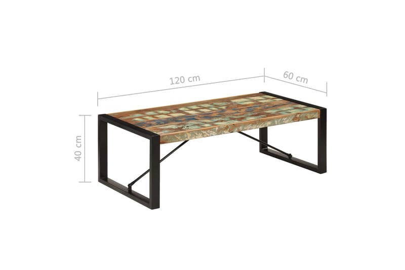 Sohvapöytä 120x60x40 cm uusiokäytetty puu - Monivärinen - Huonekalut - Pöytä & ruokailuryhmä - Sohvapöytä