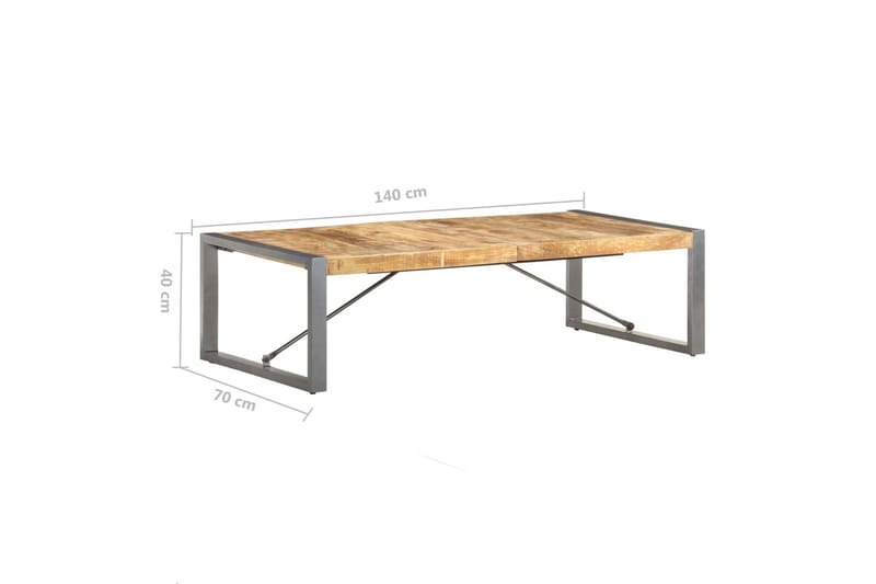Sohvapöytä 140x70x40 cm karkea mangopuu - Huonekalut - Pöytä & ruokailuryhmä - Sohvapöytä