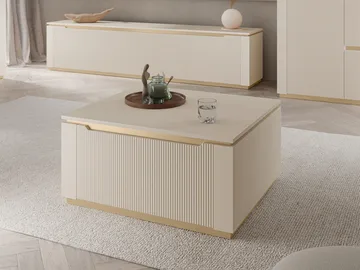sohvapöytä Sohvapöytä 2K HILAFIN beige - Huonekalut - Pöytä & ruokailuryhmä - Sohvapöytä - Sohvapöytä säilytystilalla