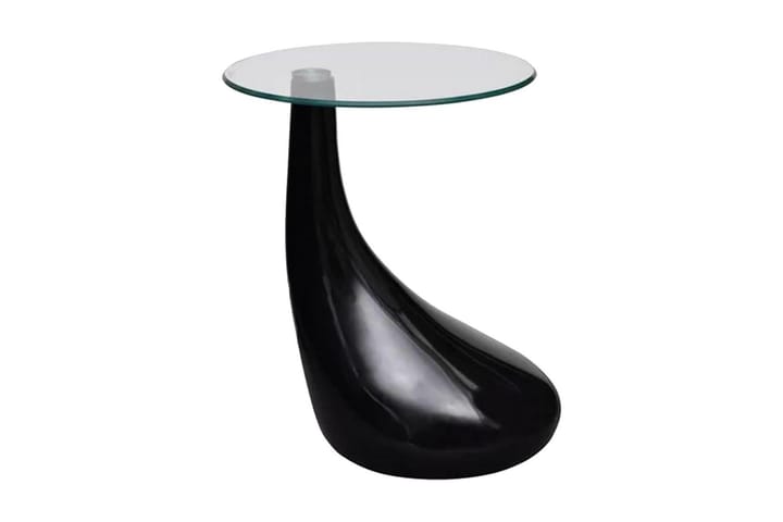 Sohvapöytä 2kpl pyöreä lasinen p�öytälevy Korkeakiilto musta - Musta - Sohvapöytä