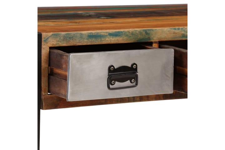Sohvapöytä 3 vetolaatikolla kierrätyspuu 100x50x35 cm - Ruskea - Sohvapöytä