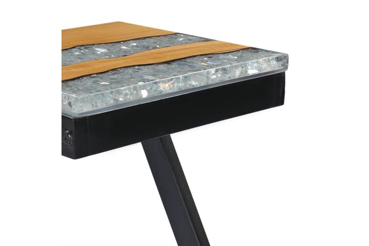 Sohvapöytä 30x30x50 cm täysi tiikki ja polyesterihartsi - Monivärinen - Sohvapöytä