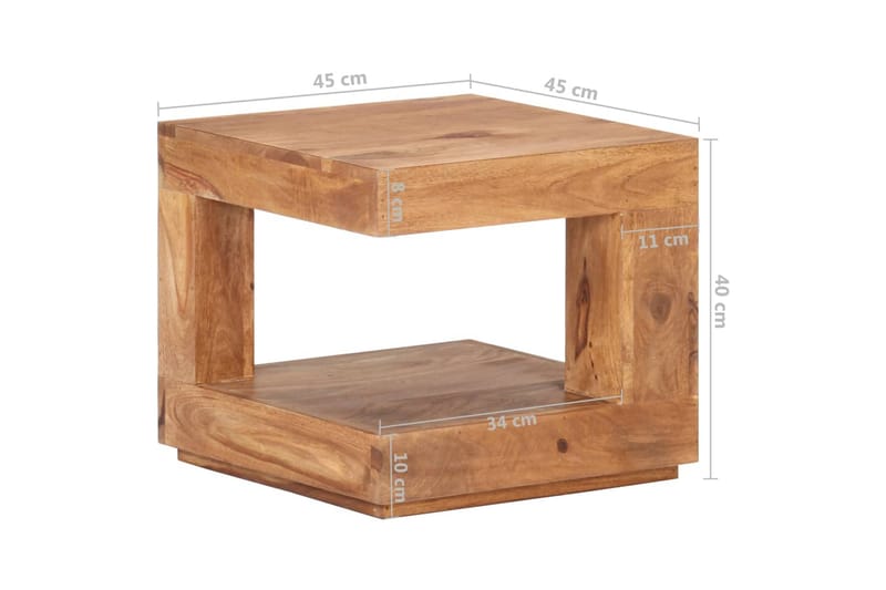 Sohvapöytä 45x45x40 cm täysi seesampuu - Ruskea - Huonekalut - Pöytä & ruokailuryhmä - Sohvapöytä