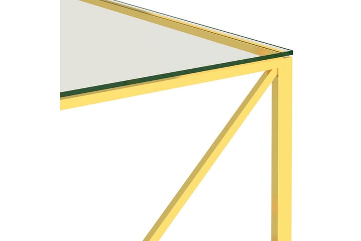 Sohvapöytä 55x55x55 cm Ruostumaton teräs/Lasi - Kulta - Sohvapöytä