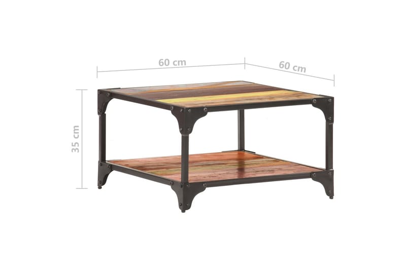 Sohvapöytä 60x60x35 cm kierrätetty täyspuu - Monivärinen - Huonekalut - Pöytä & ruokailuryhmä - Sohvapöytä