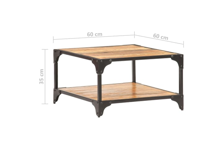 Sohvapöytä 60x60x35 cm täysi mangopuu - Sohvapöytä
