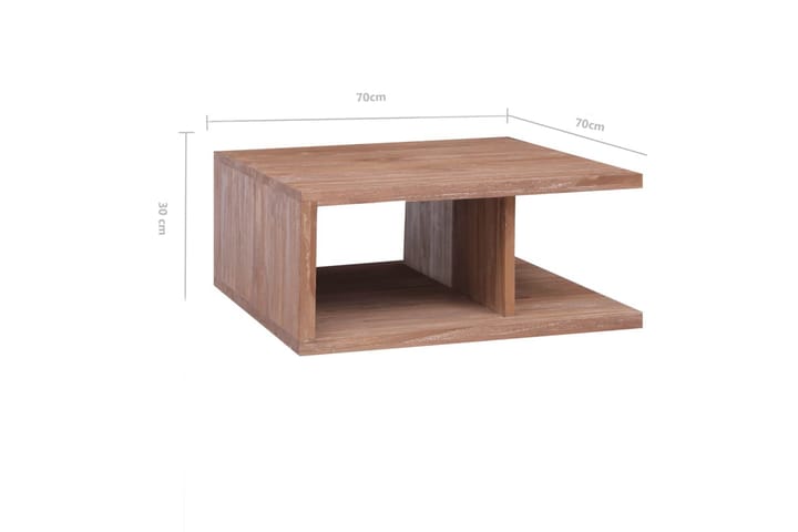 Sohvapöytä 70x70x30 cm täysi tiikki - Ruskea - Sohvapöytä