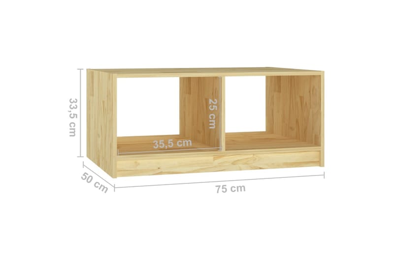 Sohvapöytä 75x50x33,5 cm täysi mänty - Ruskea - Huonekalut - Pöytä & ruokailuryhmä - Sohvapöytä