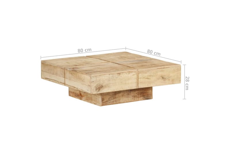 Sohvapöytä 80x80x28 cm täysi mangopuu - Huonekalut - Pöytä & ruokailuryhmä - Sohvapöytä