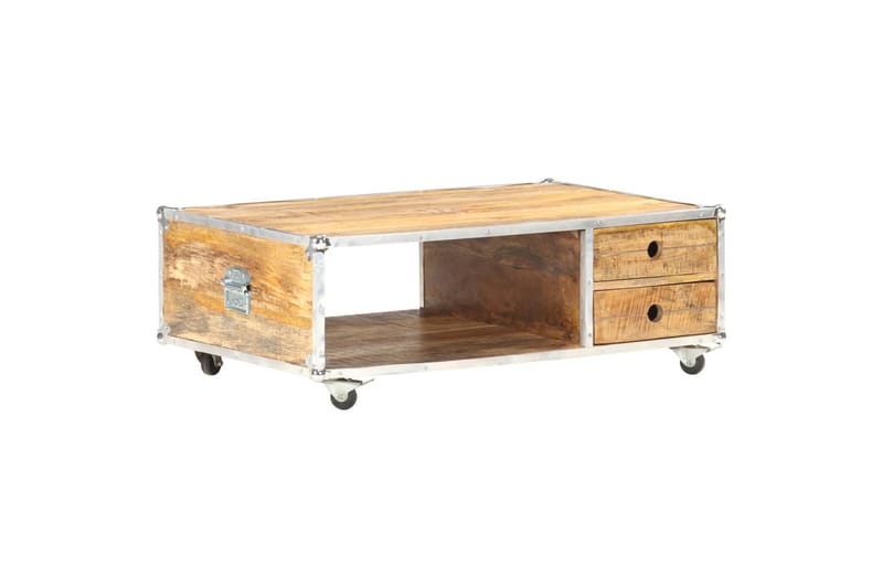 Sohvapöytä 89x59x33 cm täysi karkea mangopuu - Ruskea - Huonekalut - Pöytä & ruokailuryhmä - Sohvapöytä