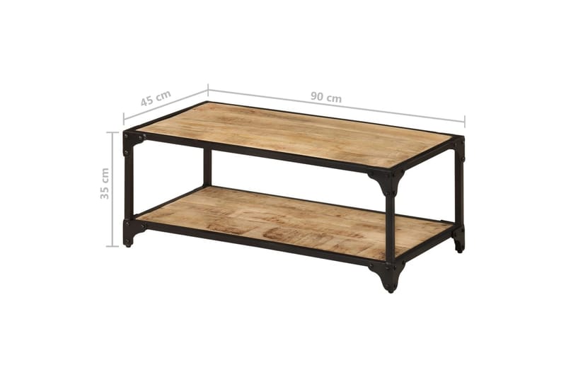 Sohvapöytä 90x45x35 cm karkea mangopuu - Ruskea - Huonekalut - Pöytä & ruokailuryhmä - Sohvapöytä