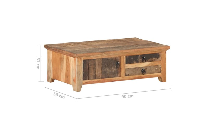 Sohvapöytä 90x50x31 cm kierrätetty täyspuu - Huonekalut - Pöytä & ruokailuryhmä - Sohvapöytä