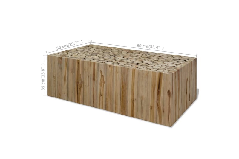 Sohvapöytä 90x50x35 cm aito tiikki - Ruskea - Huonekalut - Pöytä & ruokailuryhmä - Sohvapöytä