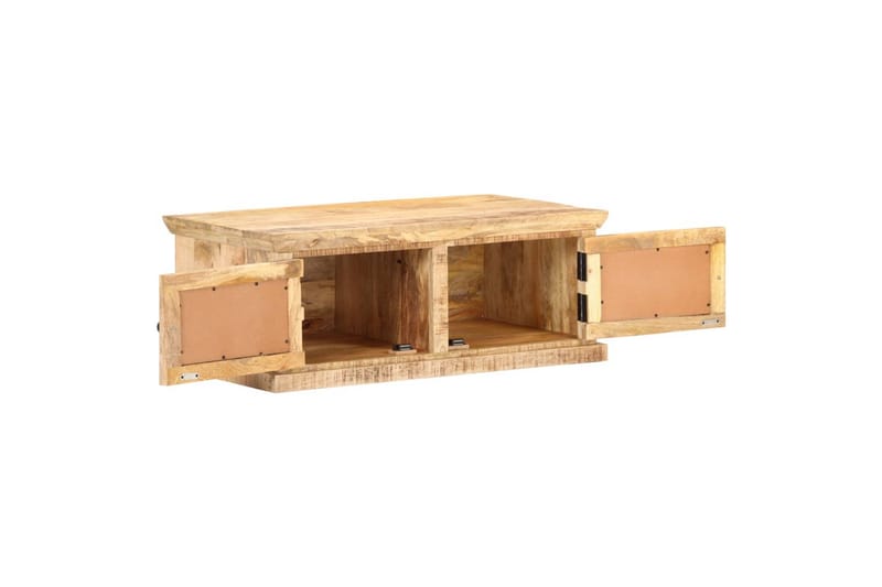Sohvapöytä 90x50x35 cm täysi mangopuu ja luonnonruoko - Ruskea - Huonekalut - Pöytä & ruokailuryhmä - Sohvapöytä