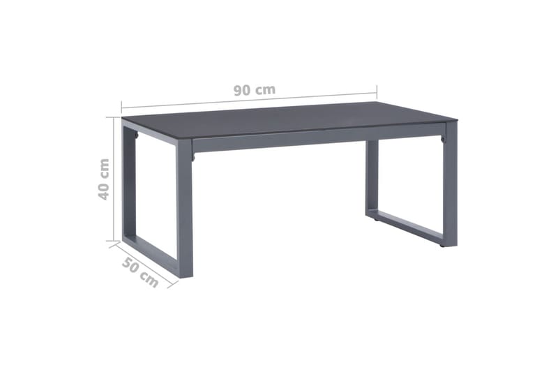 Sohvapöytä 90x50x40 cm alumiini - Harmaa - Huonekalut - Pöytä & ruokailuryhmä - Sohvapöytä