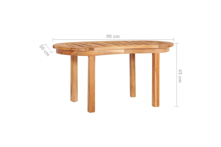 Sohvapöytä 90x50x45 cm täysi tiikki - Ruskea - Sohvapöytä