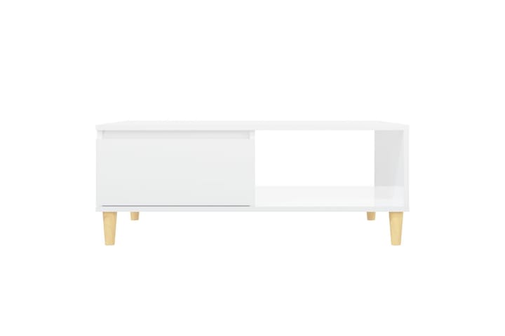 Sohvapöytä 90x60x35 cm - Valkoinen Korkeakiilto - Sohvapöytä