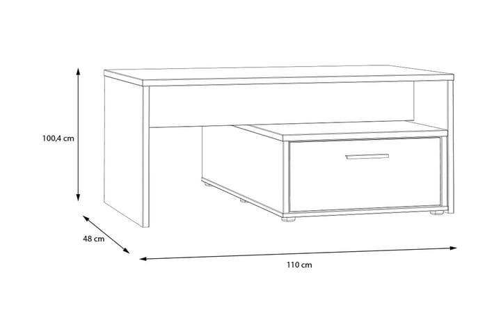 Sohvapöytä Abderas 110 cm - Ruskea/Valkoinen - Sohvapöytä