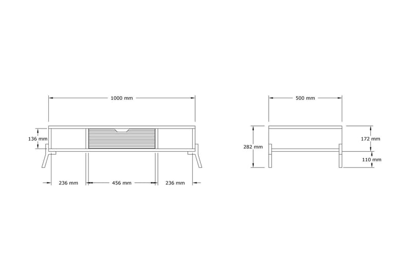 Sohvapöytä Aizpute 100x28,2x100 cm - Sininen - Huonekalut - Pöytä & ruokailuryhmä - Sohvapöytä