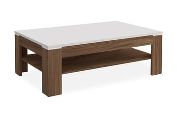 Sohvapöytä Ajanel 120 cm Säilytyksellä Hylly - Ruskea/Valkoinen - Huonekalut - Pöytä & ruokailuryhmä - Sohvapöytä - Sohvapöytä säilytystilalla