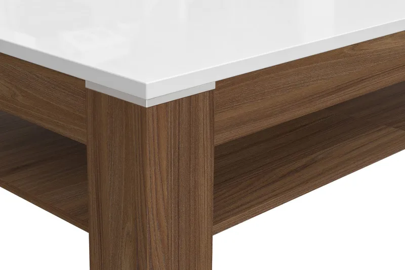 Sohvapöytä Ajanel 120 cm Säilytyksellä Hylly - Ruskea/Valkoinen - Huonekalut - Pöytä & ruokailuryhmä - Sohvapöytä