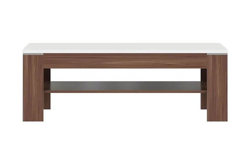Sohvapöytä Ajanel 120 cm Säilytyksellä Hylly - Ruskea/Valkoinen - Huonekalut - Pöytä & ruokailuryhmä - Sohvapöytä