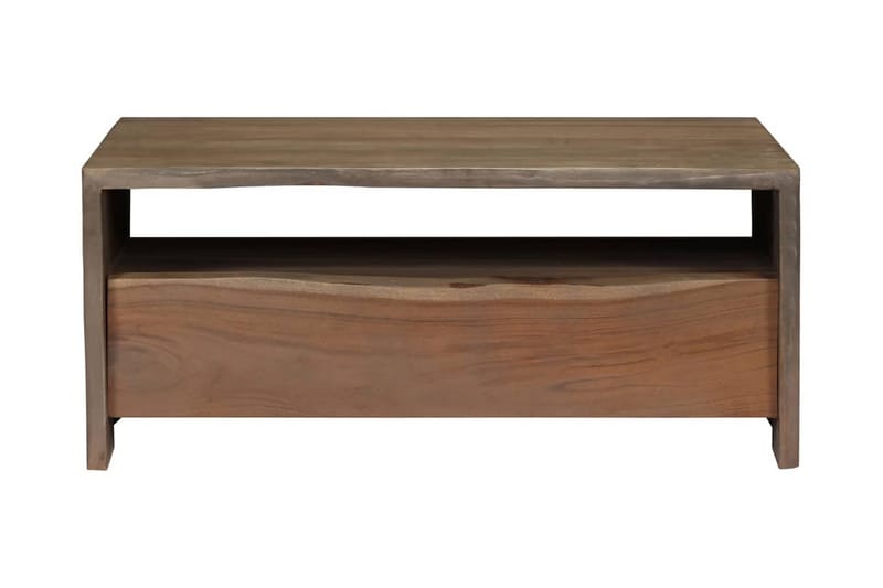Sohvapöytä akaasiapuu luonnolliset reunat 90x50x40 cm harmaa - Harmaa - Huonekalut - Pöytä & ruokailuryhmä - Sohvapöytä