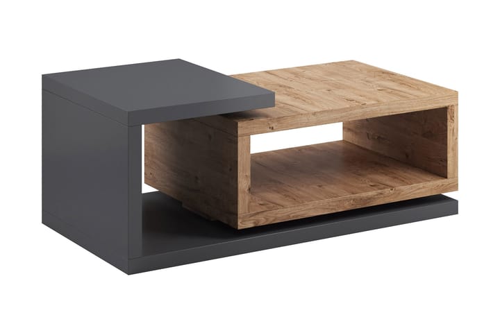 Sohvapöytä Albarado 120 cm Säilytyksellä Hylly - Tummanharmaa/Luonnonväri - Sohvapöytä