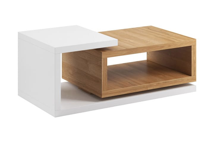 Sohvapöytä Albarado 120 cm Säilytyksellä Hylly - Valkoinen/Betoninharmaa - Sohvapöytä