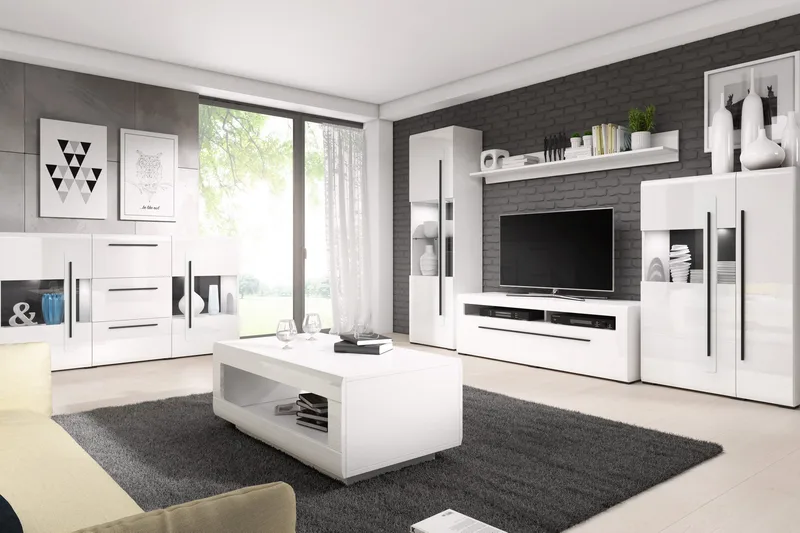 Sohvapöytä Albertie 110 cm Säilytyksellä Hylly - Valkoinen - Huonekalut - Pöytä & ruokailuryhmä - Sohvapöytä