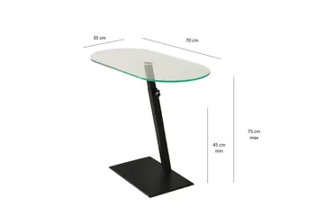 Sohvapöytä Amadox 70x35x70 cm Soikea - Musta - Huonekalut - Pöytä & ruokailuryhmä - Sohvapöytä