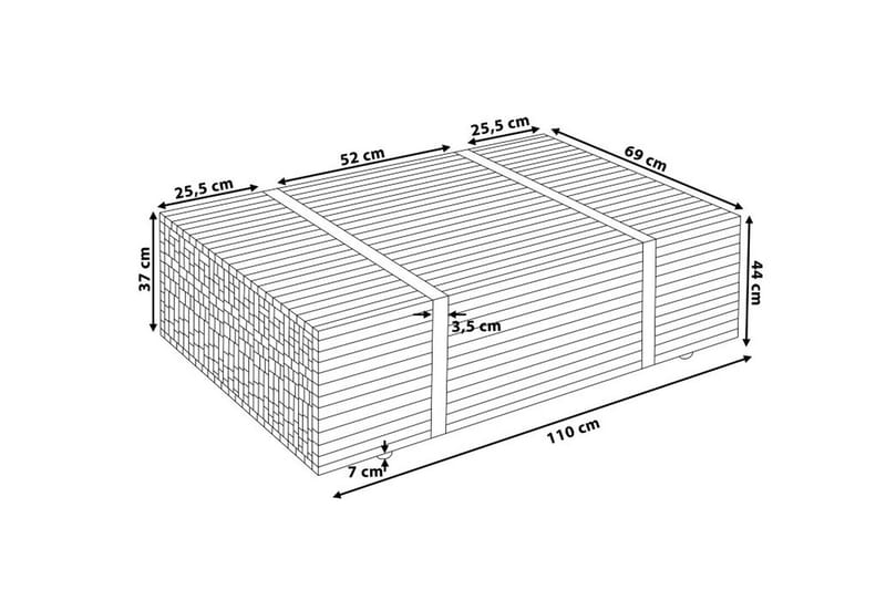 Sohvapöytä Amodo 110 cm pyörillä - Ruskea/Musta - Huonekalut - Pöytä & ruokailuryhmä - Sohvapöytä
