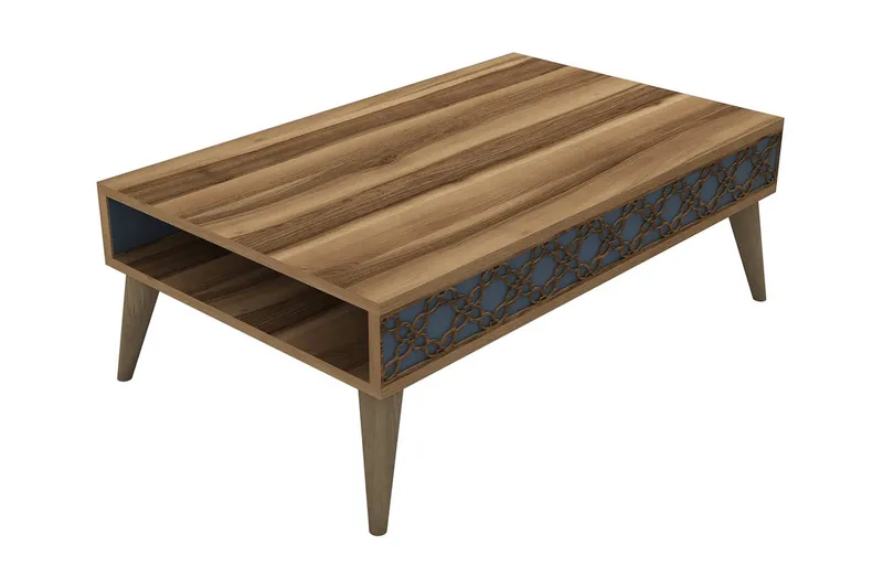 Sohvapöytä Amtorp 105 cm Säilytyksellä Hylly Ketjukuvio, Ruskea