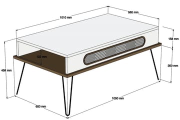 Sohvapöytä Amtorp 105 cm Säilytyksellä Hylly Kolmiokuvio - Ruskea - Huonekalut - Pöytä & ruokailuryhmä - Sohvapöytä - Sohvapöytä säilytystilalla