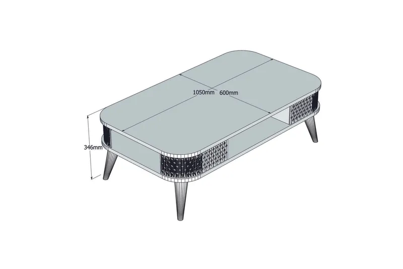 Sohvapöytä Amtorp 105 cm Säilytys Hylly Pyöristetyt kulmat - Vaaleanruskea - Huonekalut - Pöytä & ruokailuryhmä - Sohvapöytä