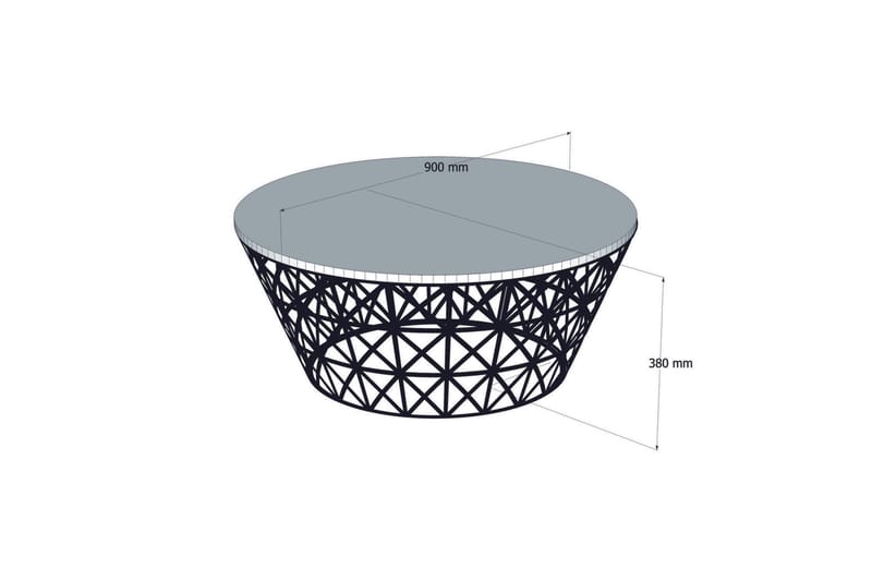 Sohvapöytä Amtorp 90 cm Pyöreä Kartiomainen - Ruskea/Musta - Huonekalut - Pöytä & ruokailuryhmä - Sohvapöytä