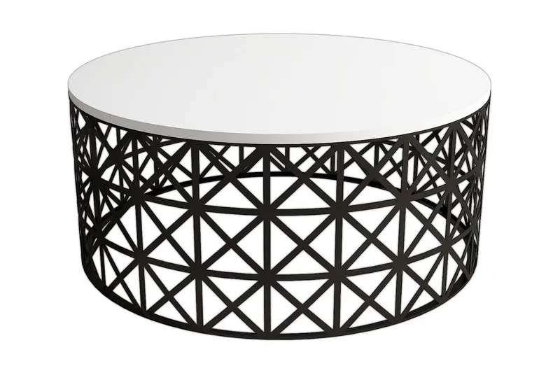 Sohvapöytä Amtorp 90 cm Pyöreä - Valkoinen/Musta - Huonekalut - Pöytä & ruokailuryhmä - Sohvapöytä