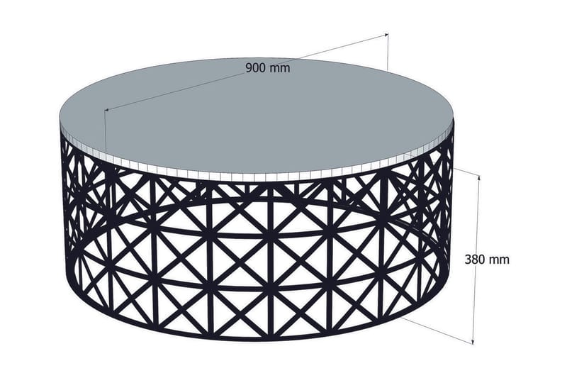 Sohvapöytä Amtorp 90 cm Pyöreä - Kermanvalkoinen/Musta - Huonekalut - Pöytä & ruokailuryhmä - Sohvapöytä