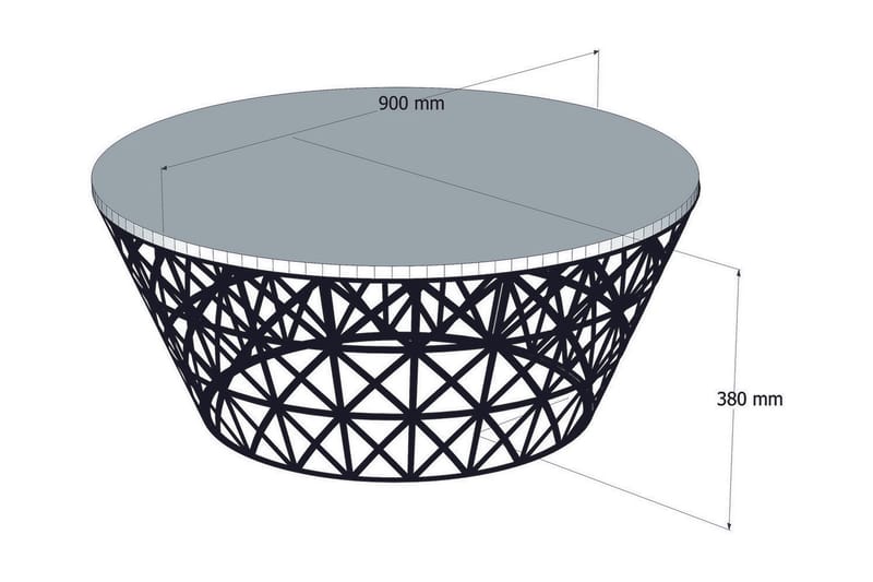 Sohvapöytä Amtorp 90 cm Pyöreä Kartiomainen - Kermanvalkoinen/Musta - Huonekalut - Pöytä & ruokailuryhmä - Sohvapöytä