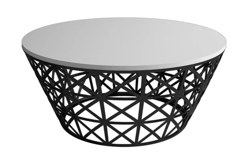 Sohvapöytä Amtorp 90 cm Pyöreä Kartiomainen, Kermanvalkoinen/Musta