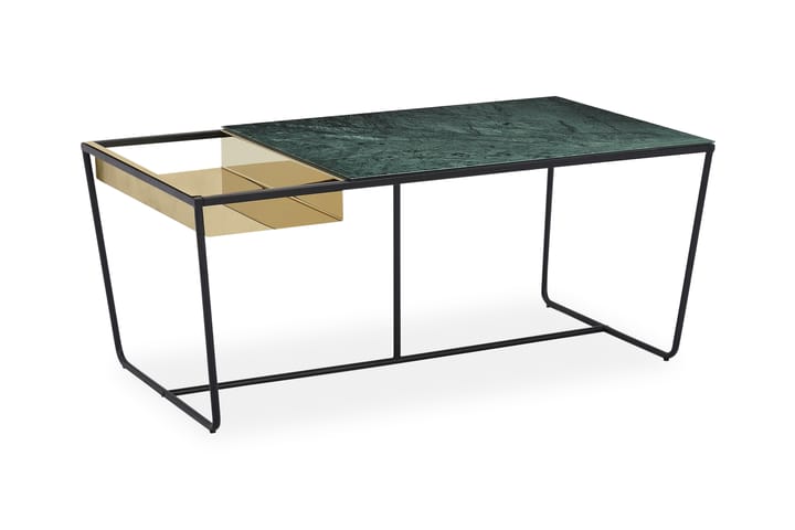 Sohvapöytä Androsa 110 cm Marmorikuvio - Musta/Messinki - Marmoripöydät - Sohvapöytä