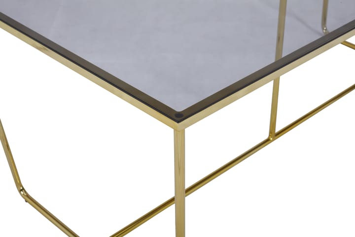 Sohvapöytä Androsa 120 cm - Lasi/Musta/Messinki - Sohvapöytä
