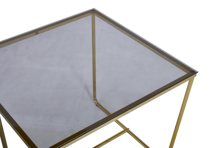 Sohvapöytä Androsa 75 cm - Lasi/Musta/Messinki - Sohvapöytä