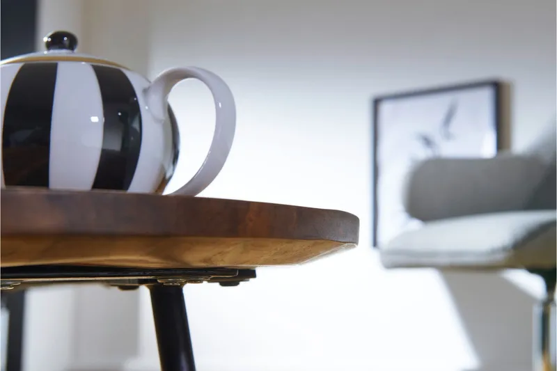 Sohvapöytä Arby 122 cm Munuaisenmuotoinen - Massiivi Puu/Musta - Huonekalut - Pöytä & ruokailuryhmä - Sohvapöytä