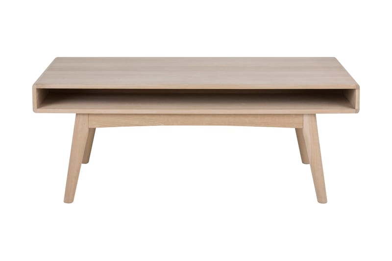 Sohvapöytä Arlo 130 cm Säilytyksellä Hylly - Tammi/Harmaa/Beige - Huonekalut - Pöytä & ruokailuryhmä - Sohvapöytä