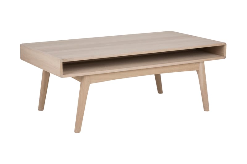 Sohvapöytä Arlo 130 cm Säilytyksellä Hylly - Tammi/Harmaa/Beige - Huonekalut - Pöytä & ruokailuryhmä - Sohvapöytä